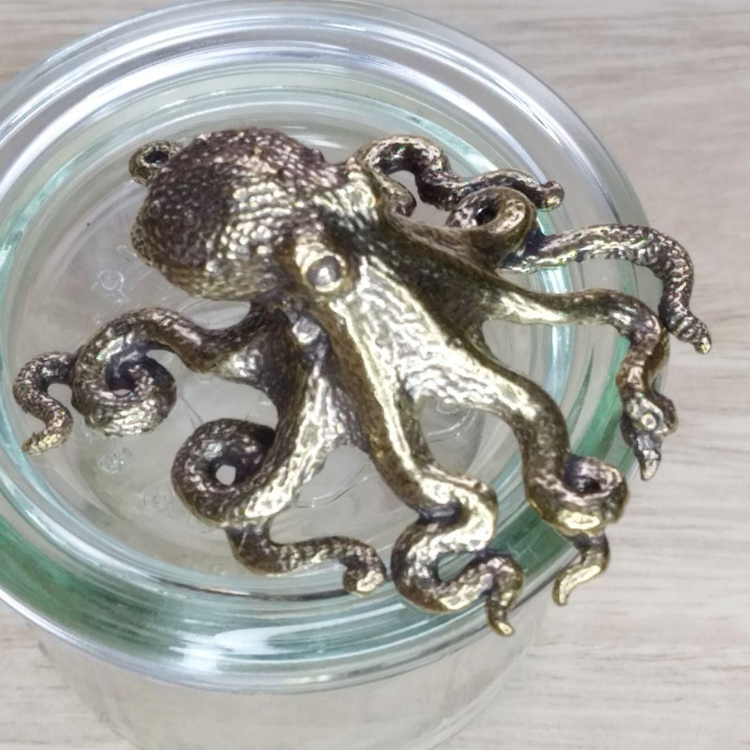 A37 タコ／オクトパス 真鍮製 ブラス置物 風水 開運オブジェ 金運