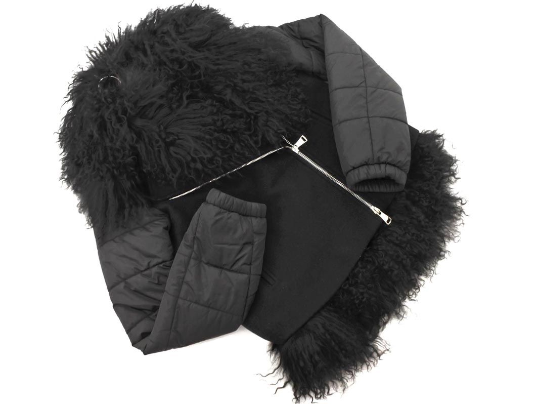 N 21 ヌメロ ヴェントゥーノ ウール混 マルチWAY ライダース ジャケット size 40 黒 レディース