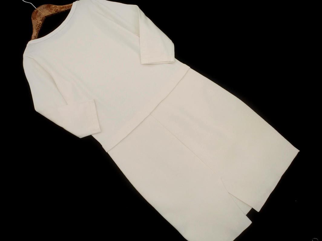 Cruciani クルチアーニ ニット 7分袖 Iライン ワンピース size38/白