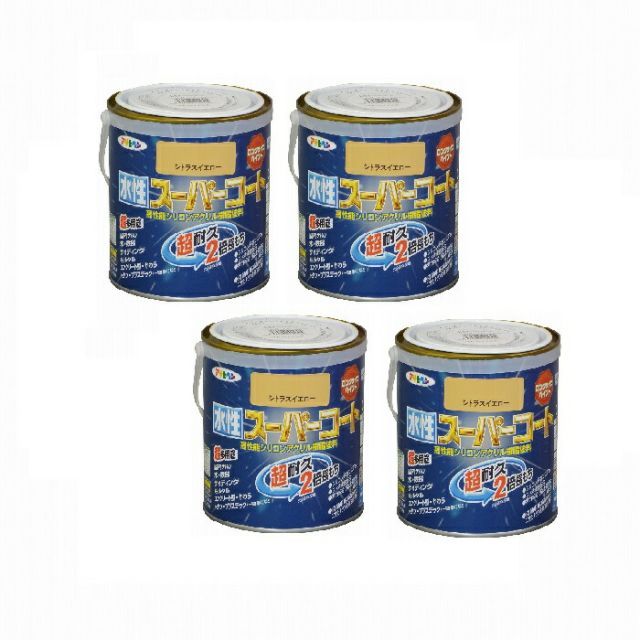 アサヒペン 水性スーパーコート ０．７Ｌ シトラスイエロー 4缶セット