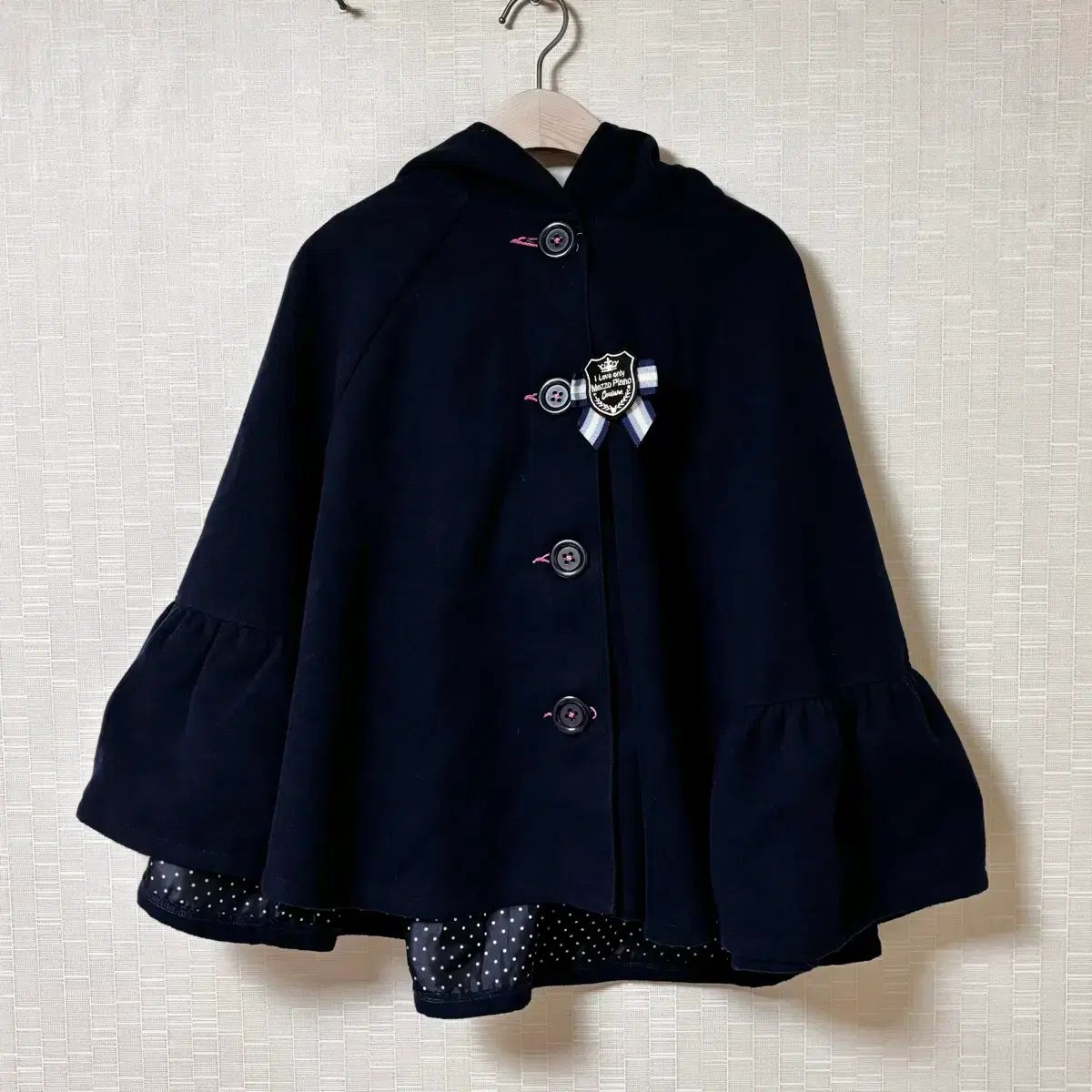 新品mezzo piano メゾピアノ うさ耳フリルリボン ケープ セット うさ