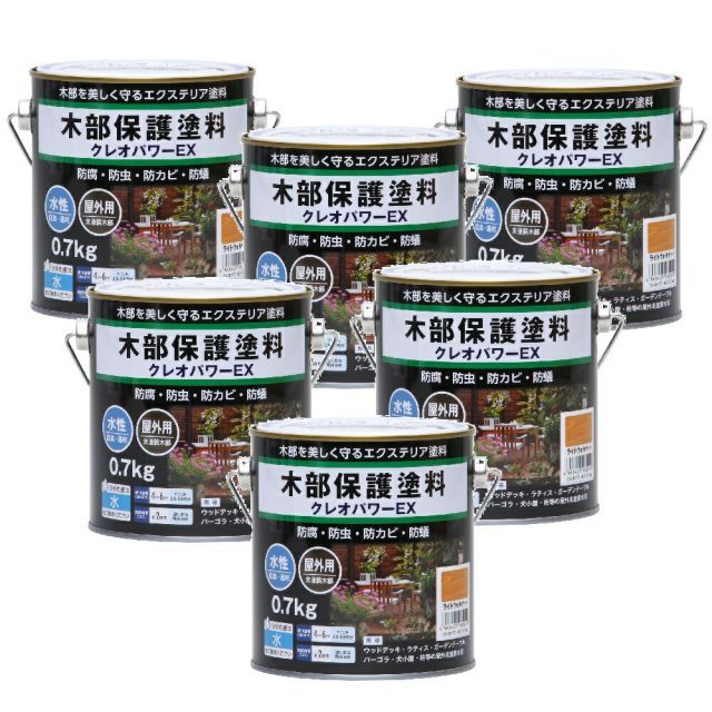 和信ペイント クレオパワーＥＸ ライトウォルナット 0.7 kg ６缶セット