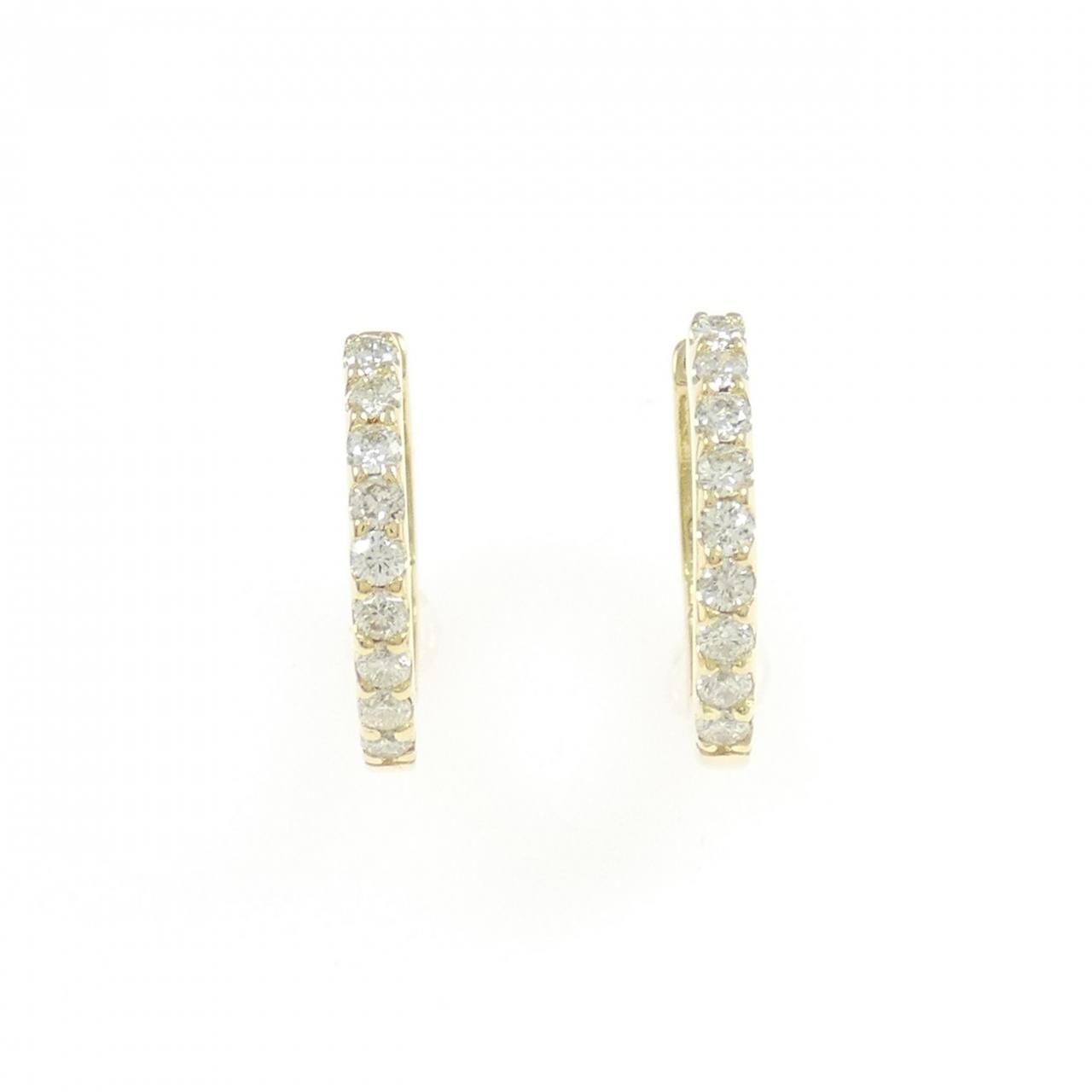 K 18 YG ダイヤモンド フープ ピアス 0 30 CT