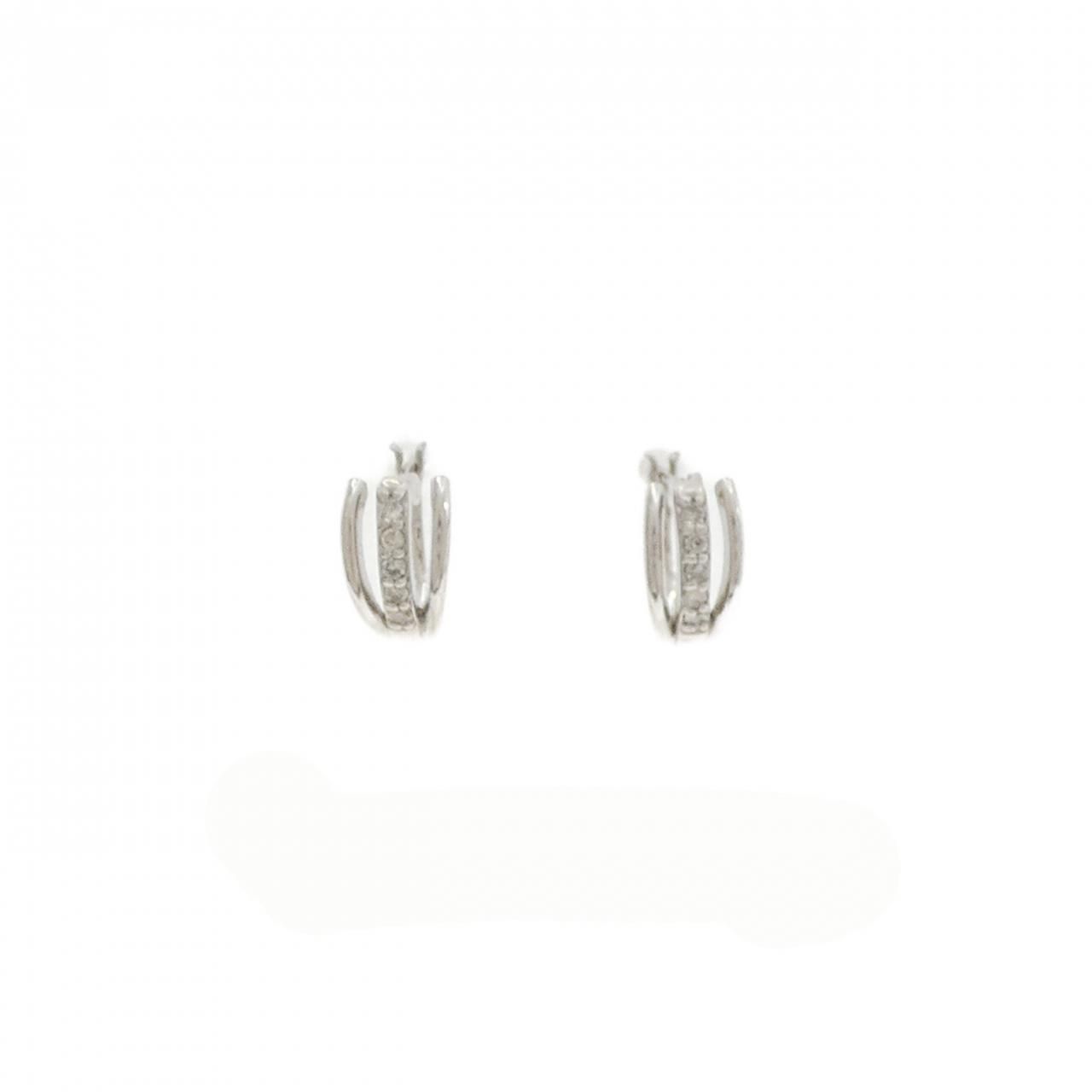 K 18 WG ダイヤモンド ピアス 0.10 CT