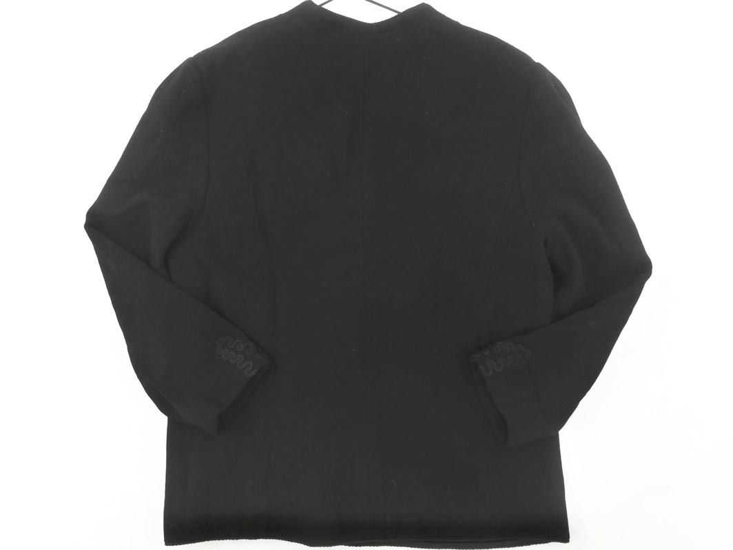 HIROKO KOSHINO ヒロココシノ ウール100% 刺繍 ノーカラー ジャケット