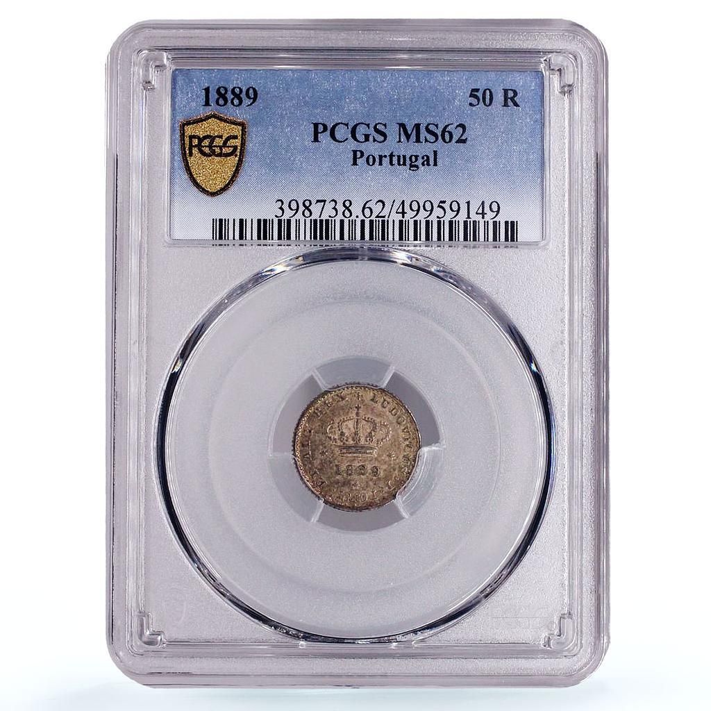 NGC-MS61 金貨 ポルトガル 5000レイス 1889 ルイス1世 NGC-MS61 金貨 ポルトガル 5000レイス 1889 ルイス1世