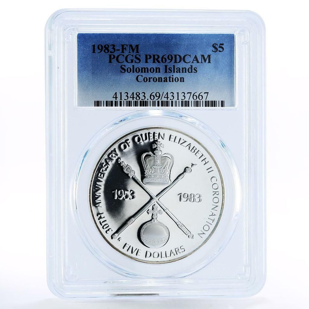 ソロモン諸島 5ドル 戴冠式記念銀貨 PR69 PCGS 1983年 - メルカリ