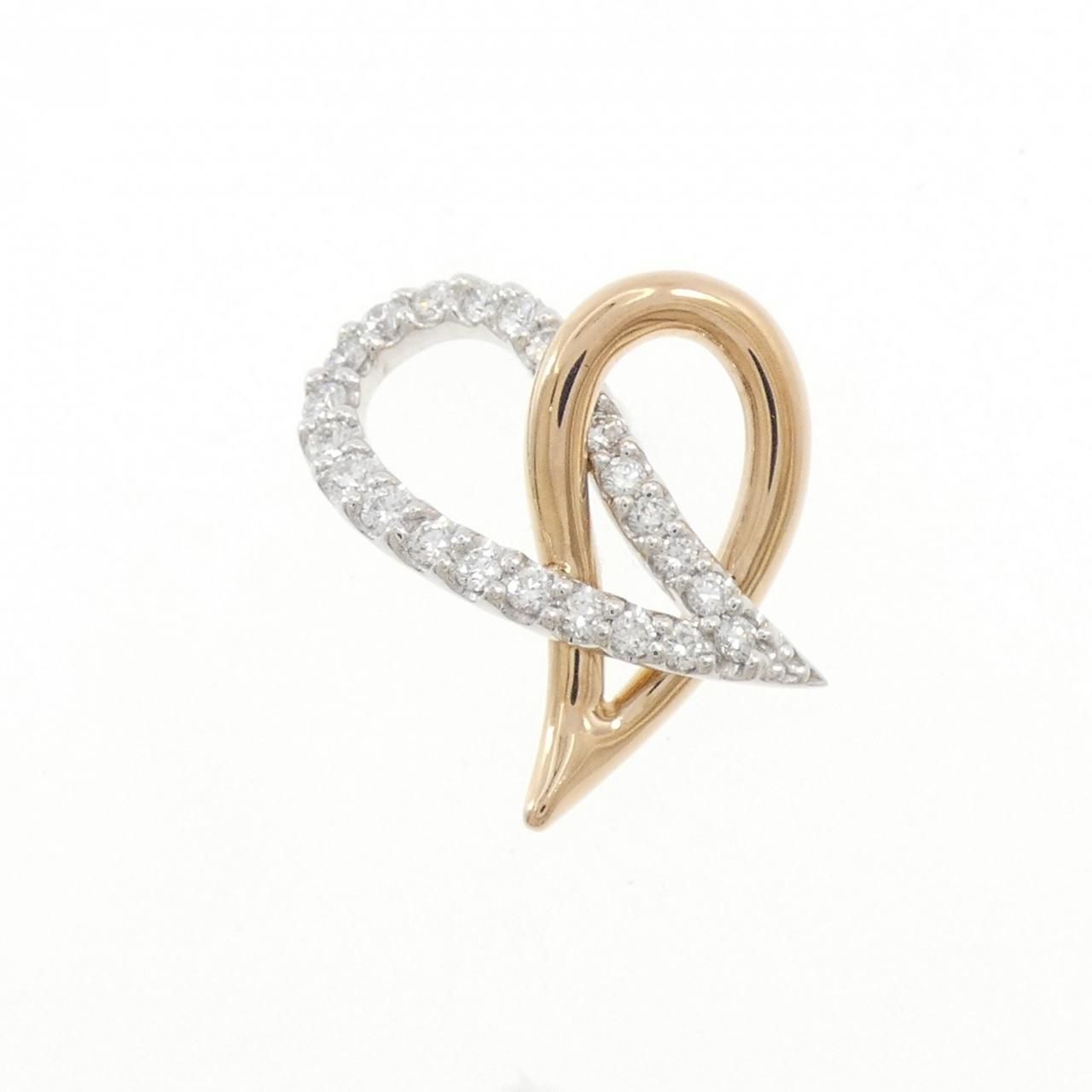 750 PG PT 900 ダイヤモンド ブローチ 0.35 CT