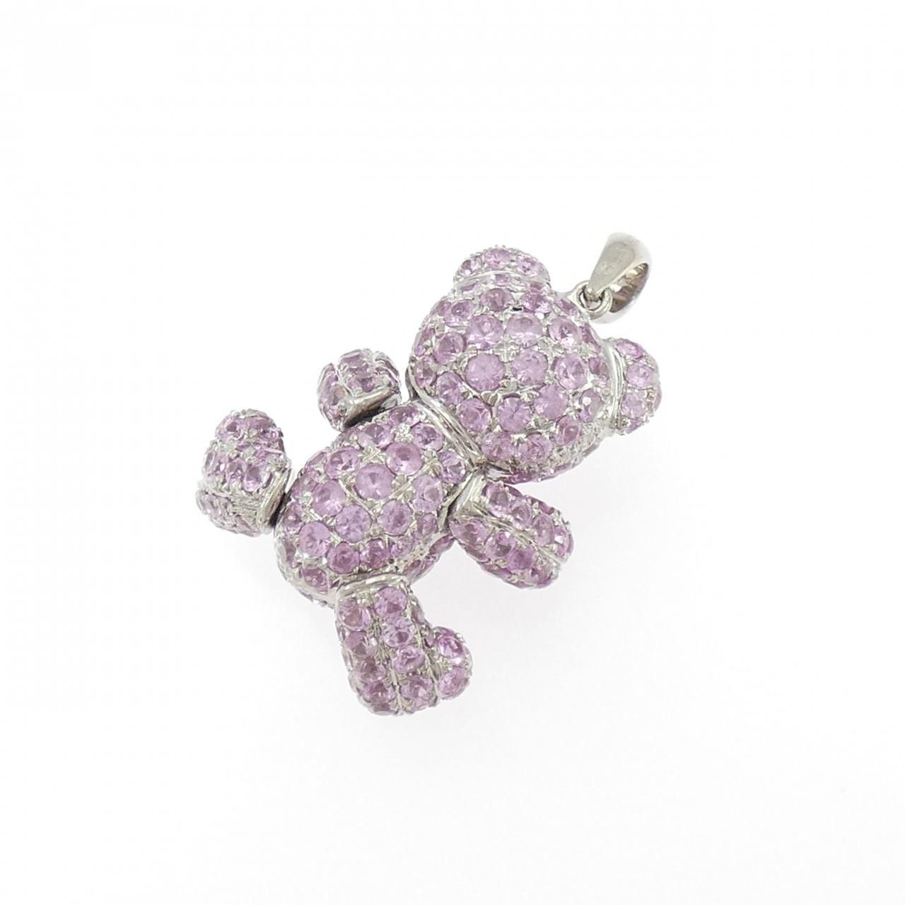 750 WG ベア サファイヤ ペンダント 5.37 CT