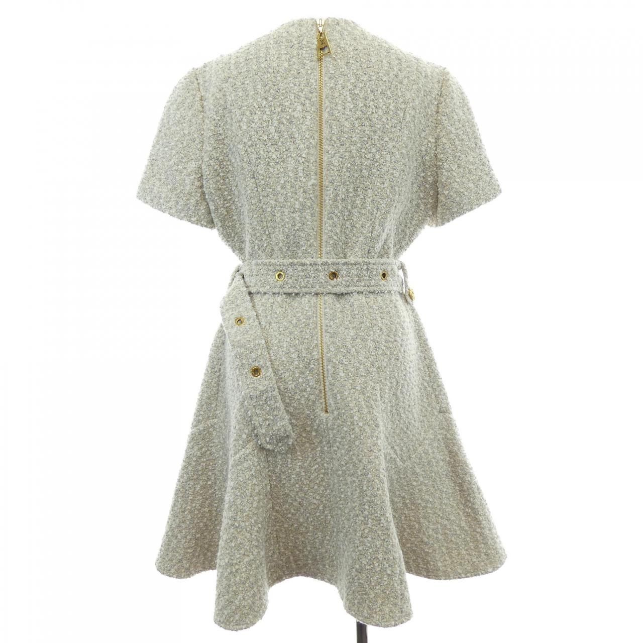 ルイヴィトン LOUIS VUITTON ルレックスツイードベルテッドスケータードレス ワンピース