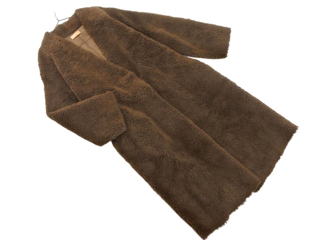 TODAYFUL トゥデイフル ムートン調 ロング コート size38/ブラウン