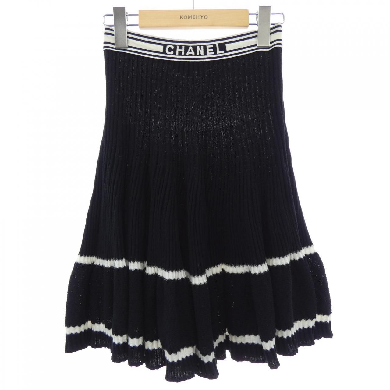 CHANEL スカート ロング スカート - ウール ツイード、ブラック & マルチカラー