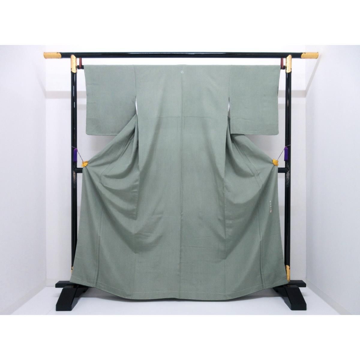 小紋 寺山存男 江戸小紋万筋 丸に三ツ柏 身幅Ｌ寸