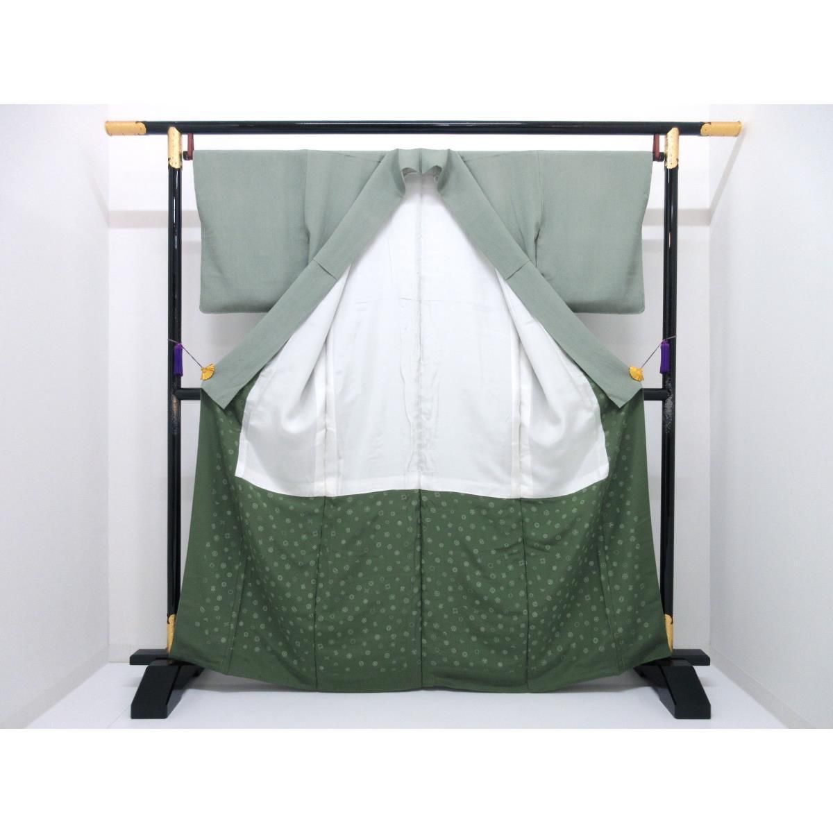 小紋 寺山存男 江戸小紋万筋 丸に三ツ柏 身幅Ｌ寸