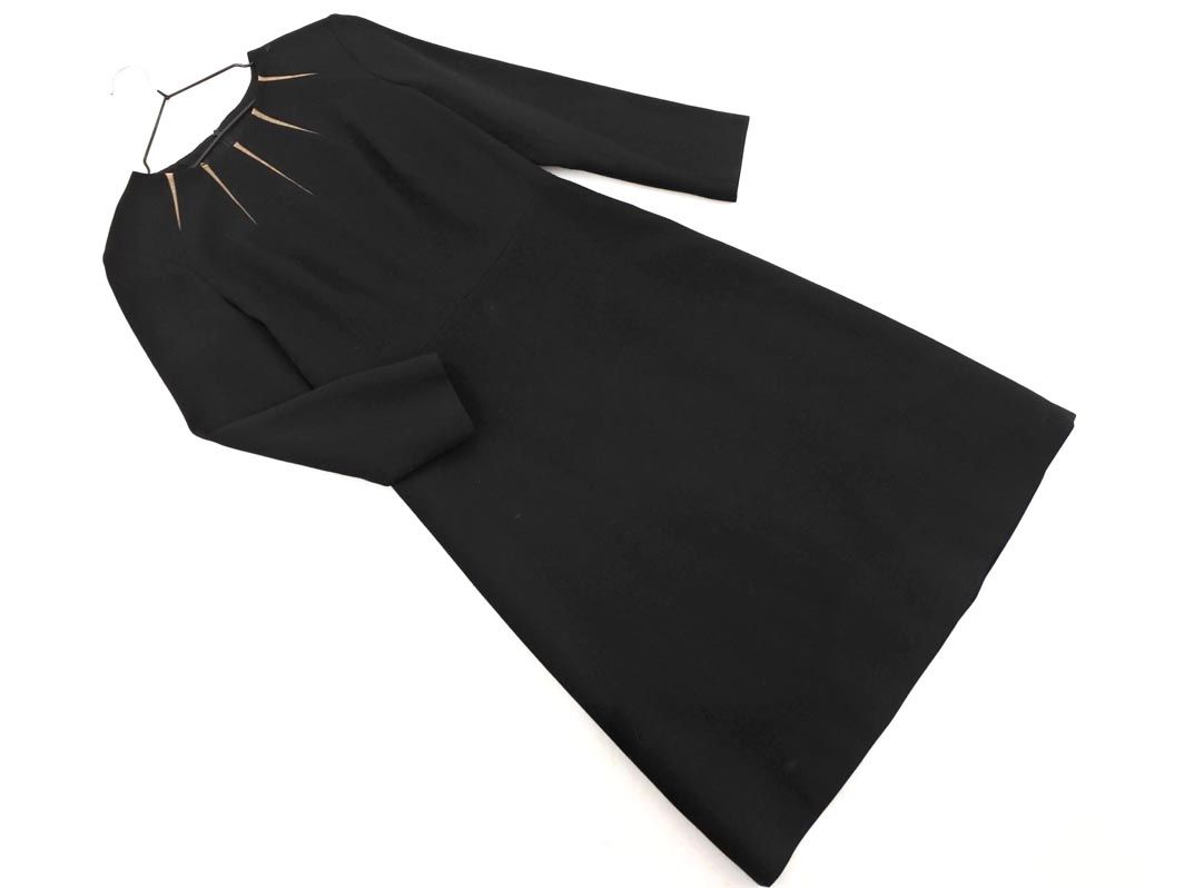 M　ESCADA エスカーダ あと１点 ESCADA エスカーダ ウール混 ワンピース size36/黒 ◇□◎レディース