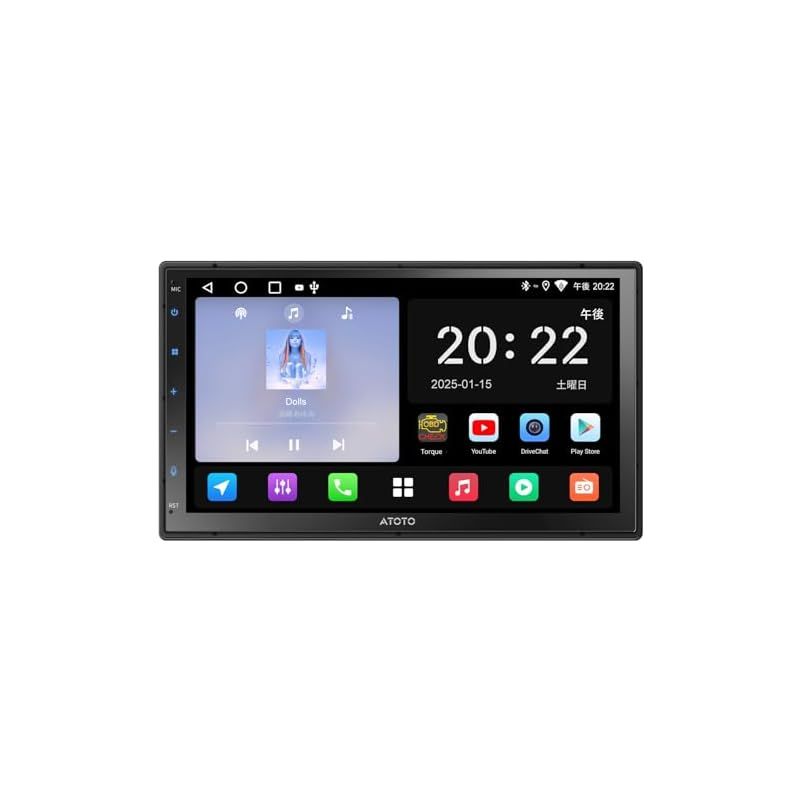 2 DIN Androidディスプレイオーディオ オーディオ一体型ナビ7インチ ワイヤレスCarPlay Android Auto GPS追跡 WiFi Bluetooth USB 24 EQ DSP 音声 映像再生機能 乗物用ナビゲーション装