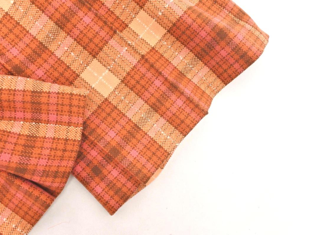 ドゥロワー　Drawer チェック柄　オレンジ　パンツ ウール　日本製　40 ドゥロワーDrawer チェック柄オレンジパンツ ウール日本製40