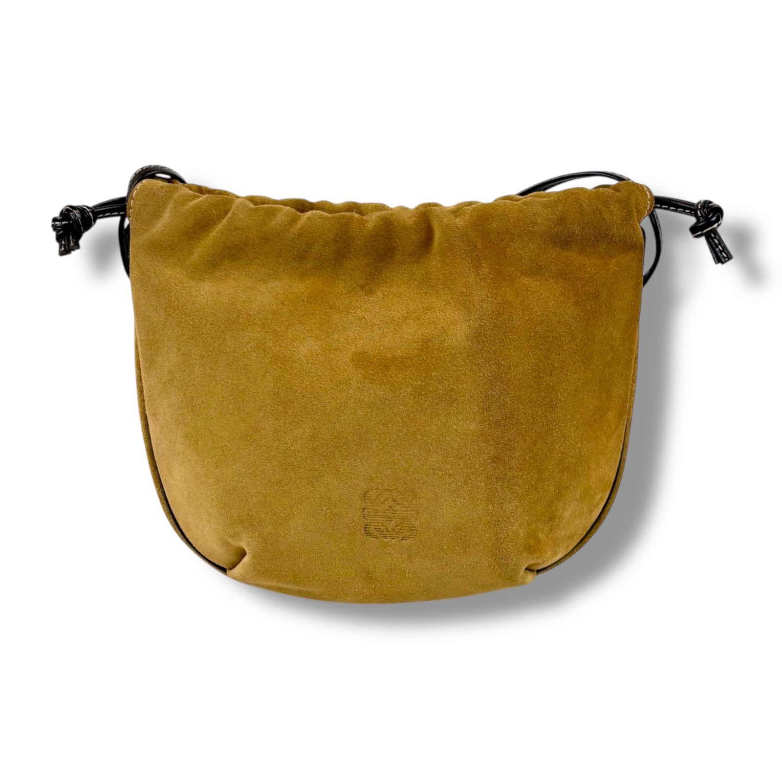 ロエベ LOEWE ミニショルダーバッグ 巾着型 ドローストリング ブラウン