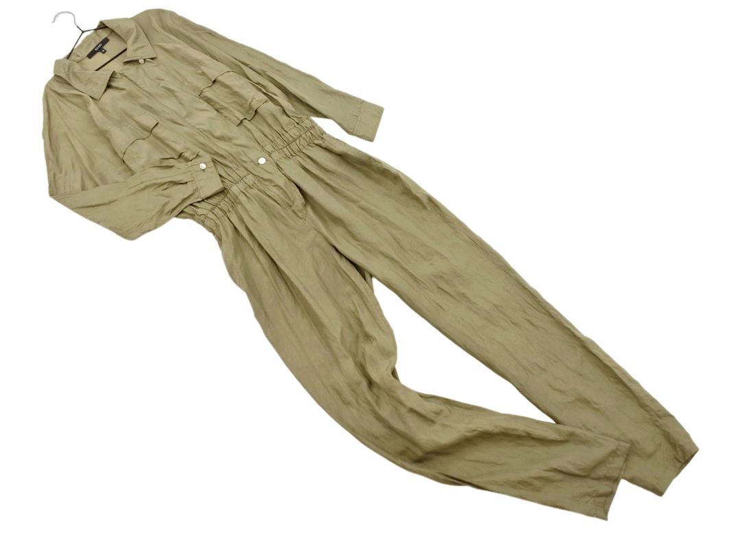 GUCCI グッチ 257401 ZJ 608 シルク つなぎ オールインワン size 36 カーキ レディース