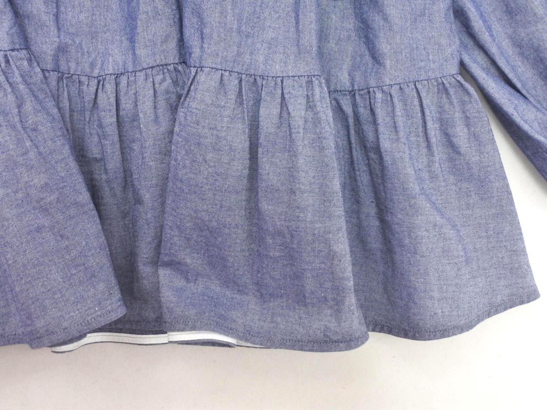 yori ヨリ ランダム ティアード ロング ブラウス シャツ sizeF/青