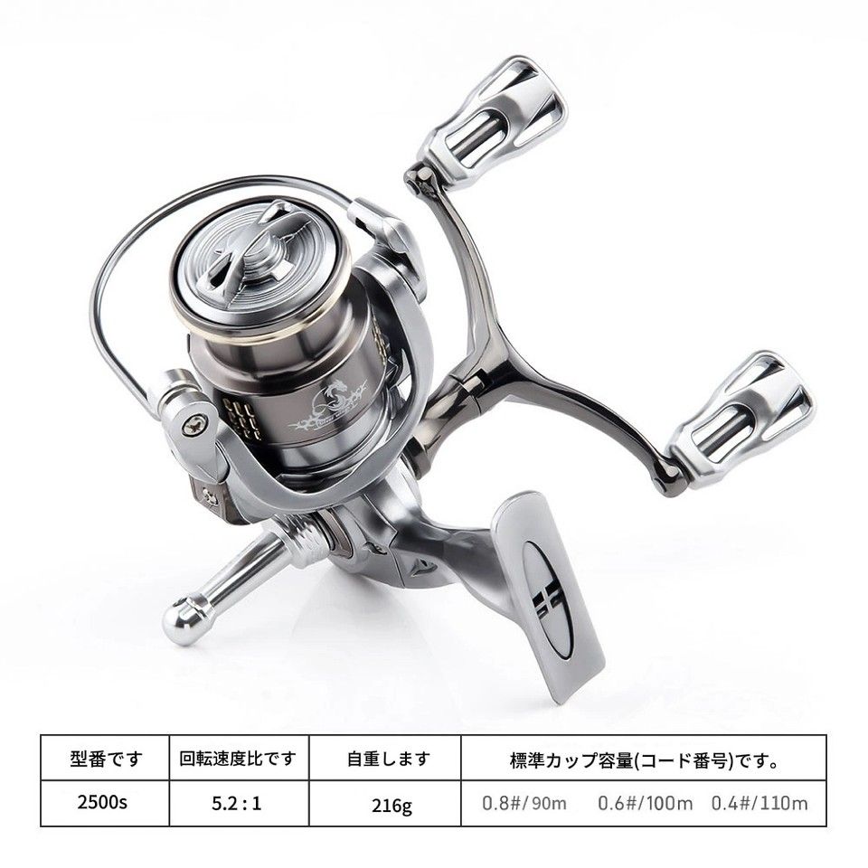 高耐久＆海水対応】全金属製スピニングリール - 大容量浅型カップ、耐