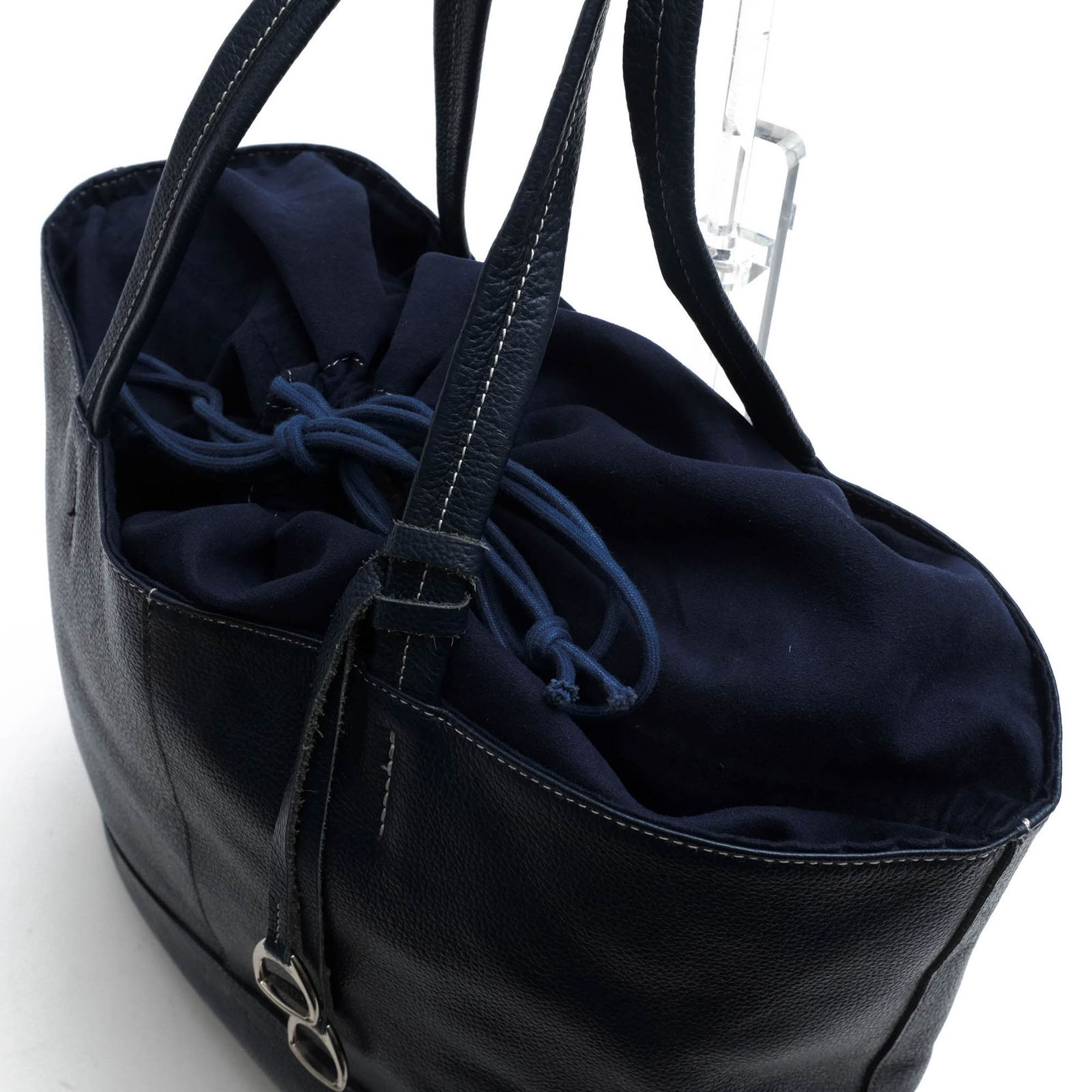 SOMES SADDLE ネイビー レザー 巾着バッグ ソメスサドル／SOMES SADDLE バッグ トートバッグ 鞄 ハンドバッグ