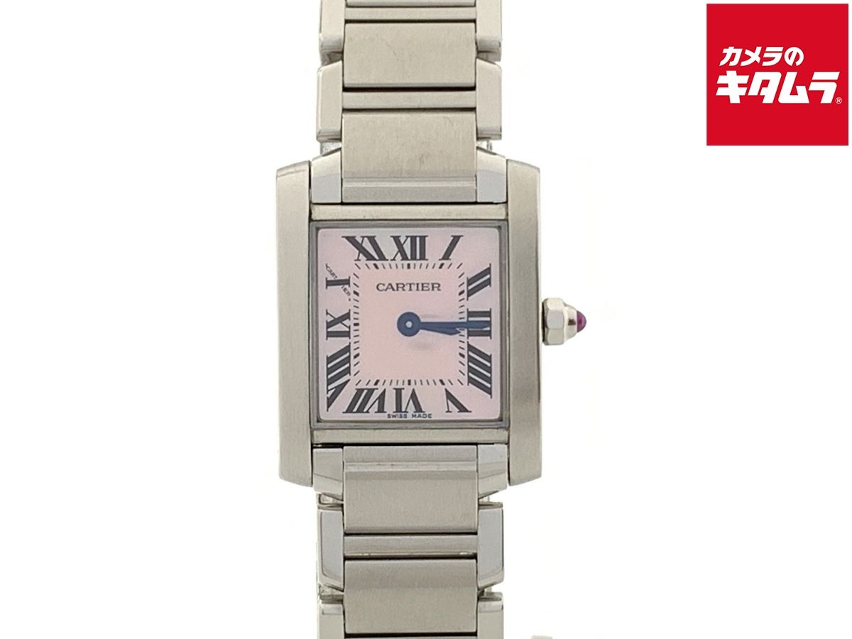 中古】 【美品】 カルティエ タンクフランセーズ SM ピンク W51028Q3