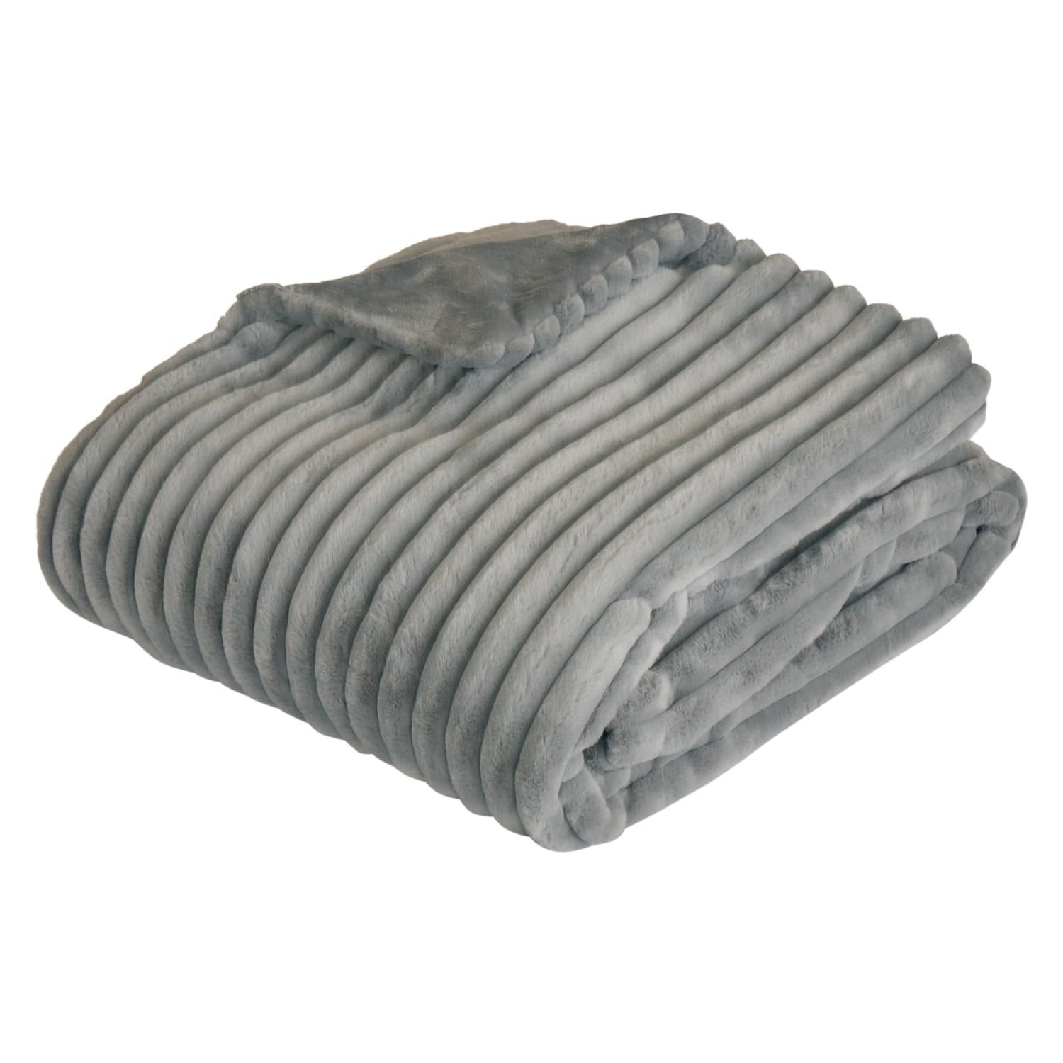 グッズラボ Goods Lab 毛布 ブランケット ふわとろ毛布 ふわもこ毛布 軽量 洗える 合わせ 暖かい あったか エアロゲル 吸湿発熱 静電気防止 防ダニ ストライプ グレー セミダブル 160 200 cm