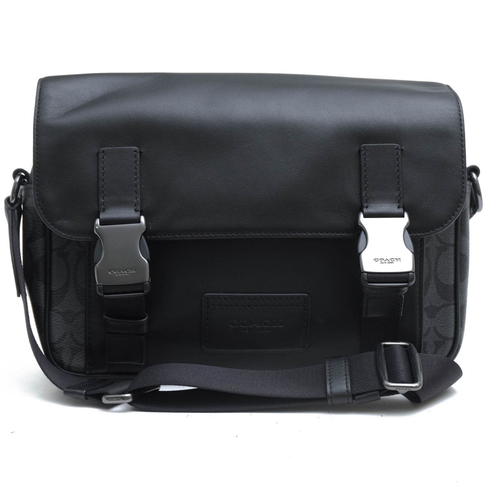 コーチ COACH バッグ ショルダーバッグ 鞄 メンズ 男性 男性用 PVC レザー 革 ブラック 黒 C 3747 Track Crossbody In Signature Canvas トラック クロスボディ メッセンジャーバッグ