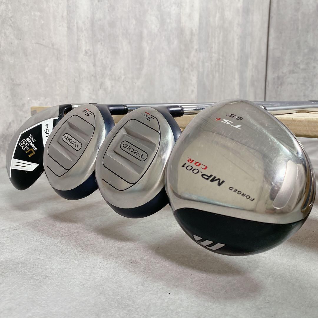 V 398 ミズノ メンズ ゴルフ クラブ セット 12点 黒 黄 初心者向け