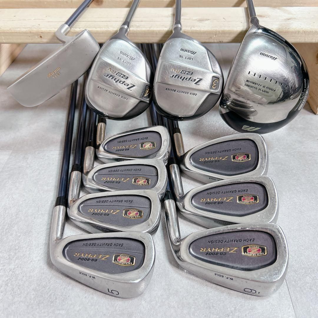 V374 ミズノ メンズ ゴルフ クラブ セット 初心者 黒 キャディバッグ