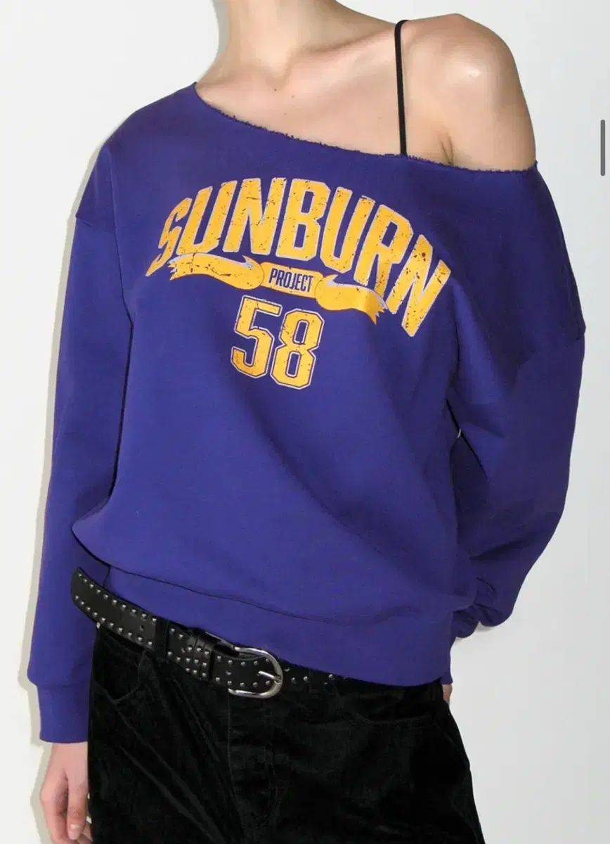 サンバーンプロジェクト オフショルダー スウェット パープル