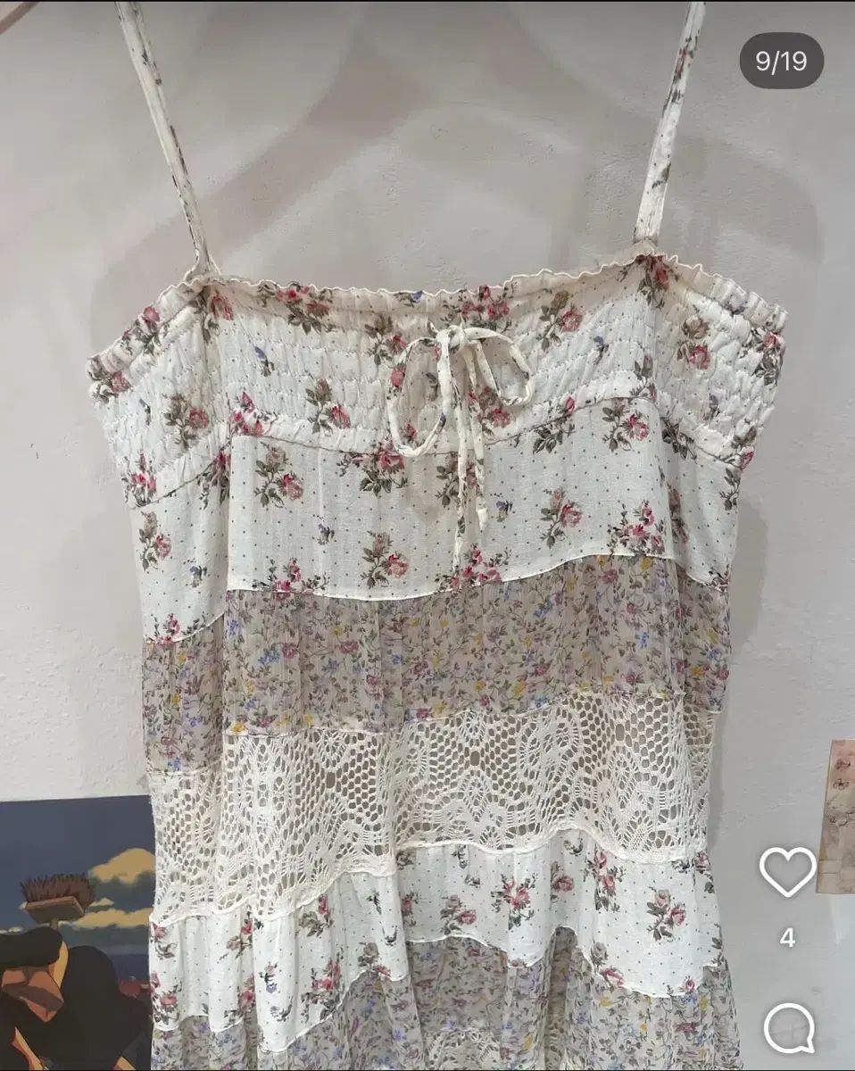 森ガール 小花 レイース パッチ スカート ONE PIECE