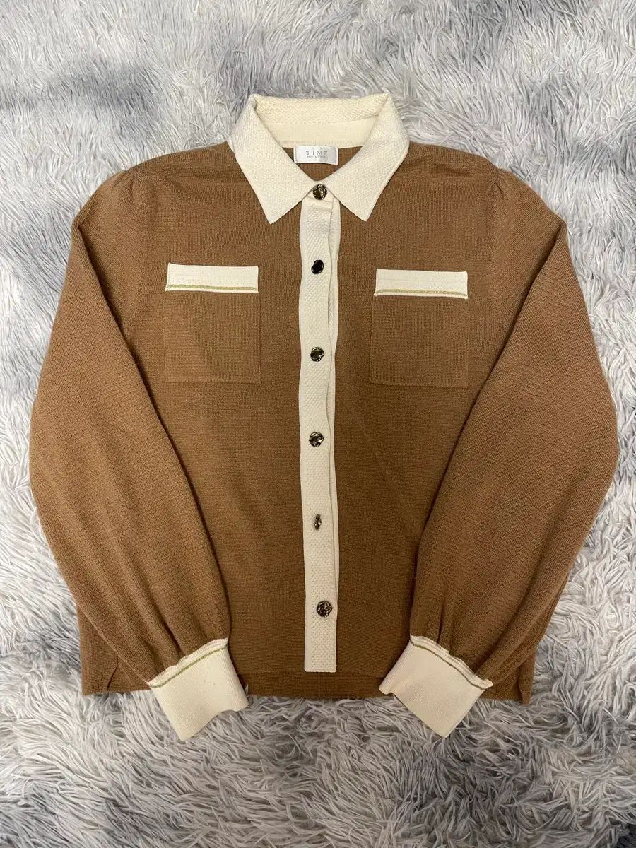 TIME タイム The ブラウン KARA カラ ニット カシミア100 カーディガン