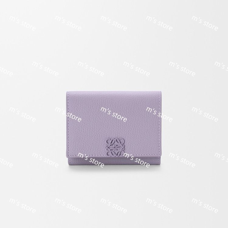 LOEWE アナグラム トライフォールド ウォレット 財布 ダーティモーヴ
