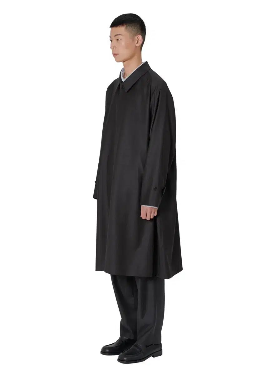 3 ブラウンヤード wool balmacaan coat charcoal