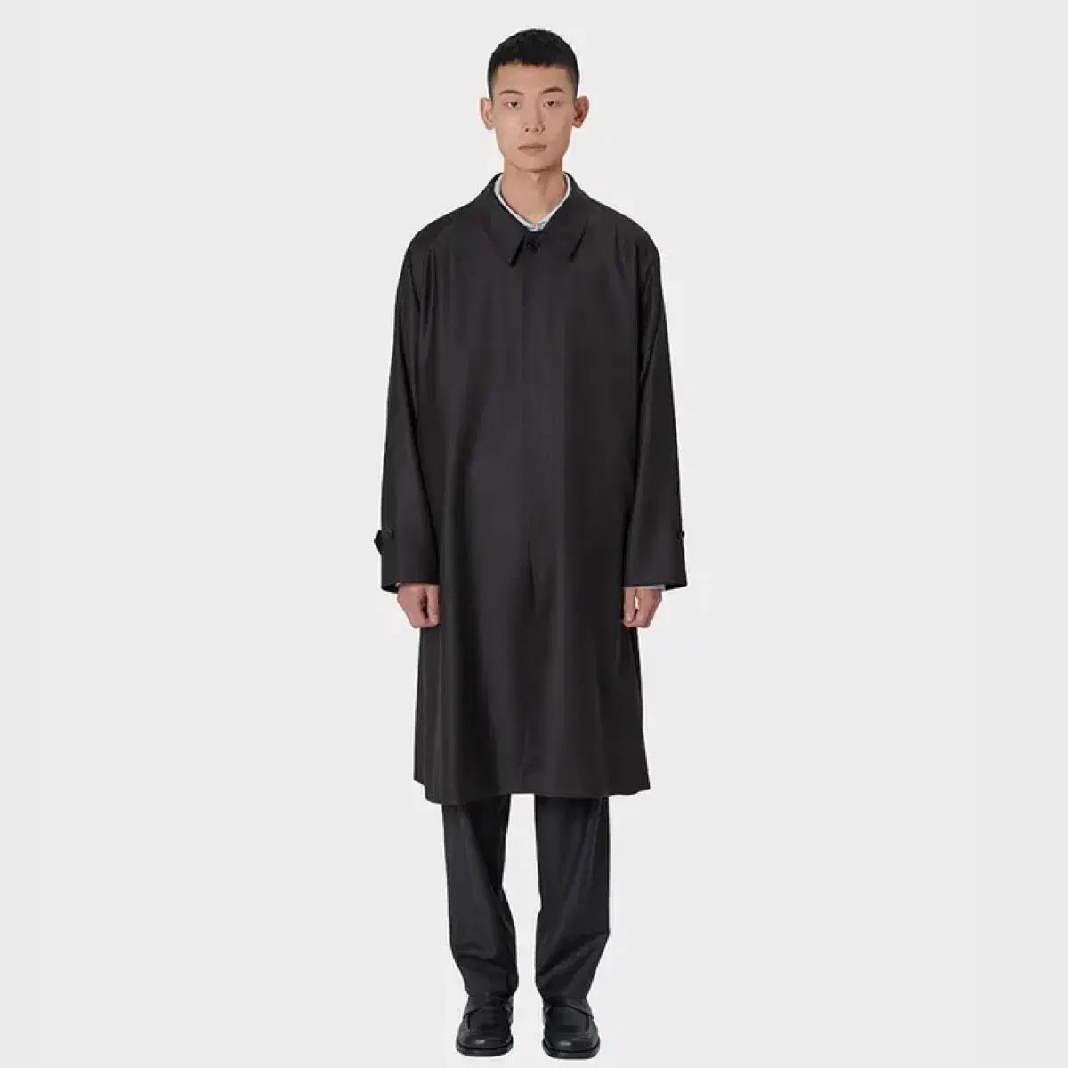 3 ブラウンヤード wool balmacaan coat charcoal