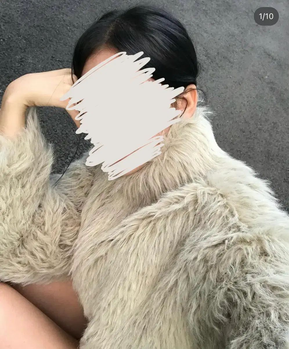 Yue project クリーム ファージャケット アイボリー