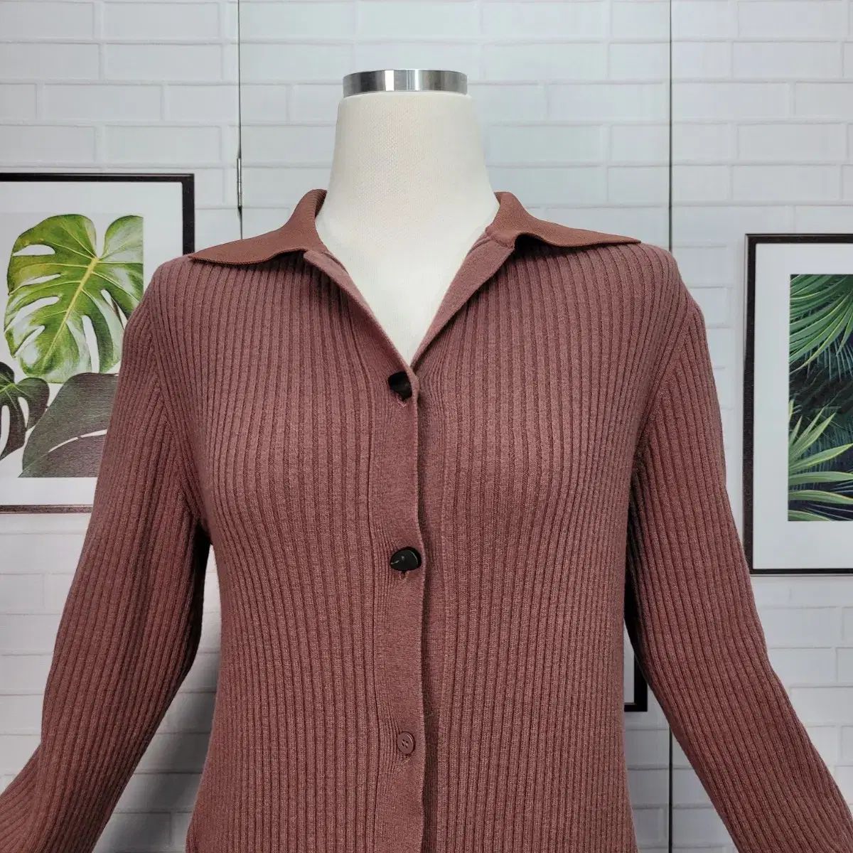 ハン HAN システム ココア色 ゴージ ニット ロング丈ワンピース ロング丈カーディガン ウール79% フリーサイズ