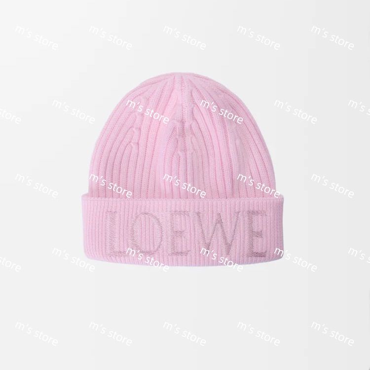 新品 LOEWE ロエベ ビーニー ニット帽 ライトピンク - メルカリ