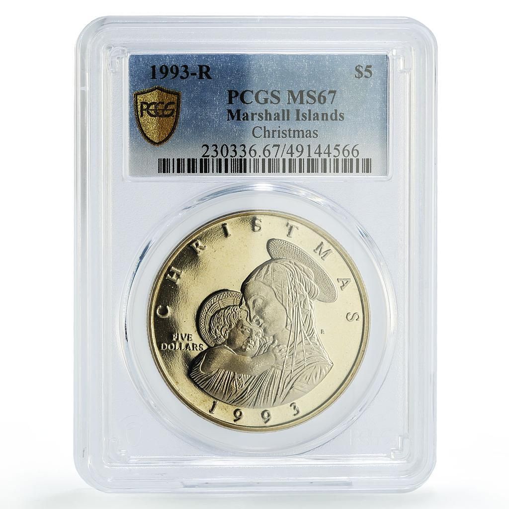 コレクション PCGS MS67 マーシャル諸島 5ドル クリスマス マドンナ ベイビー ジェス MS67 PCGS