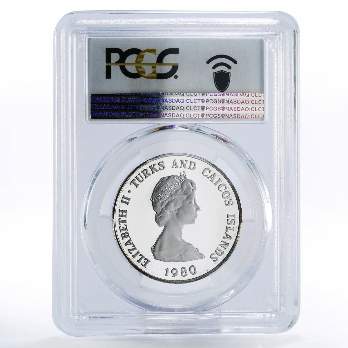 東南アジア連合軍最高司令官 マウントバッテン卿の銀貨 タークス・カイコス諸島 タークス・カイコス諸島 5クラウン マウントバッテン卿 PR68 PCGS 銀貨