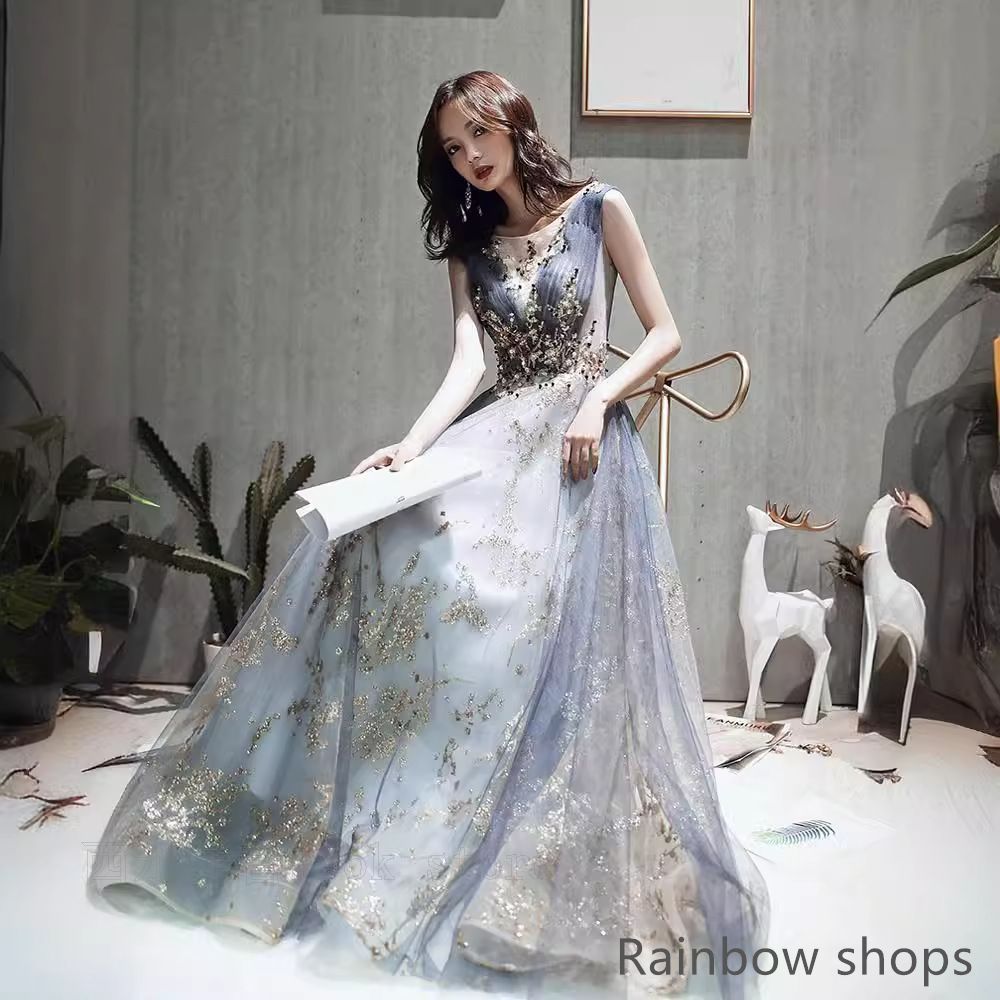 ドレス ロングドレス 演奏会 Aラインドレス 発表会 オフショルダー ワンショルダー 重工ドレス 女性用 冬の パーティー 年会 司会者用 ロングエレガントドレス