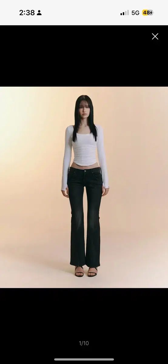 プリーズノーフォロー Pleasenofollow 25 ヴィンテージ ウォッシュ ブーツカット ディープグレー S