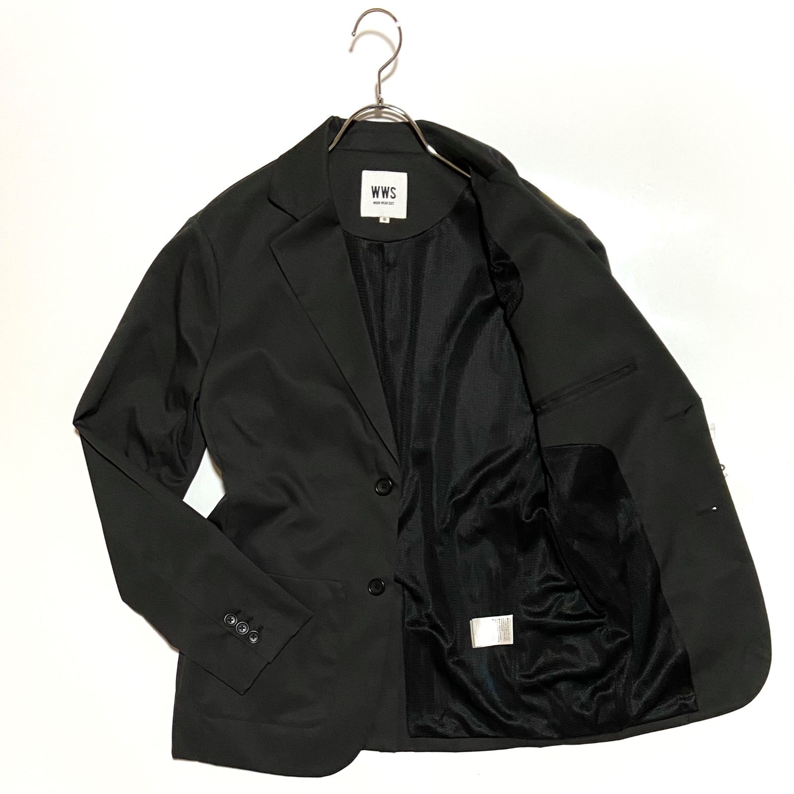 WWS WORK WEAR SUIT ワークウェアスーツ テーラードジャケット 2B ポリエステル チャコール Sサイズ
