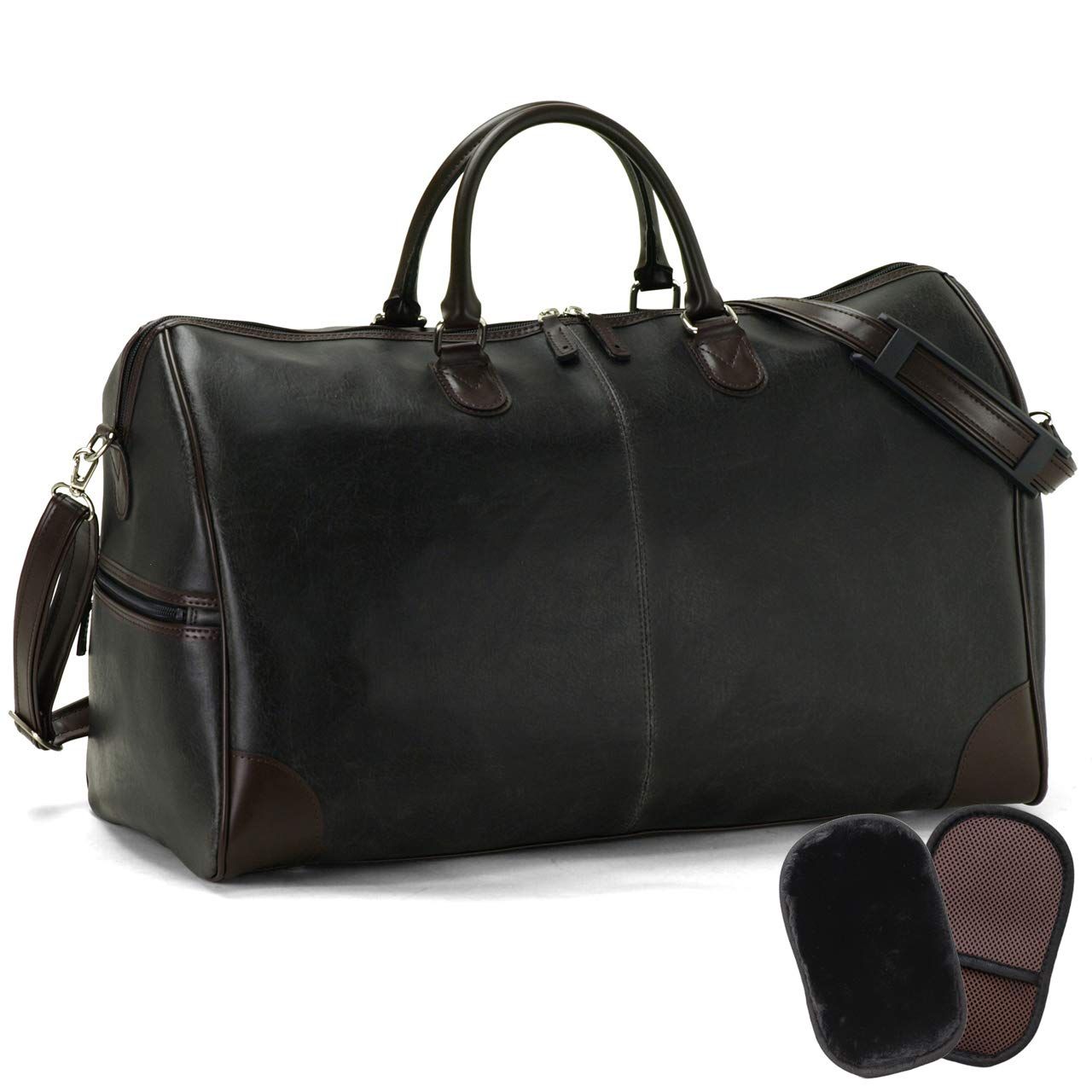 平野鞄 豊岡職人の技 ボストンバッグ 2泊 レトロな風合い 旅行 横50 cm オリジナルムートングローブ ブラック