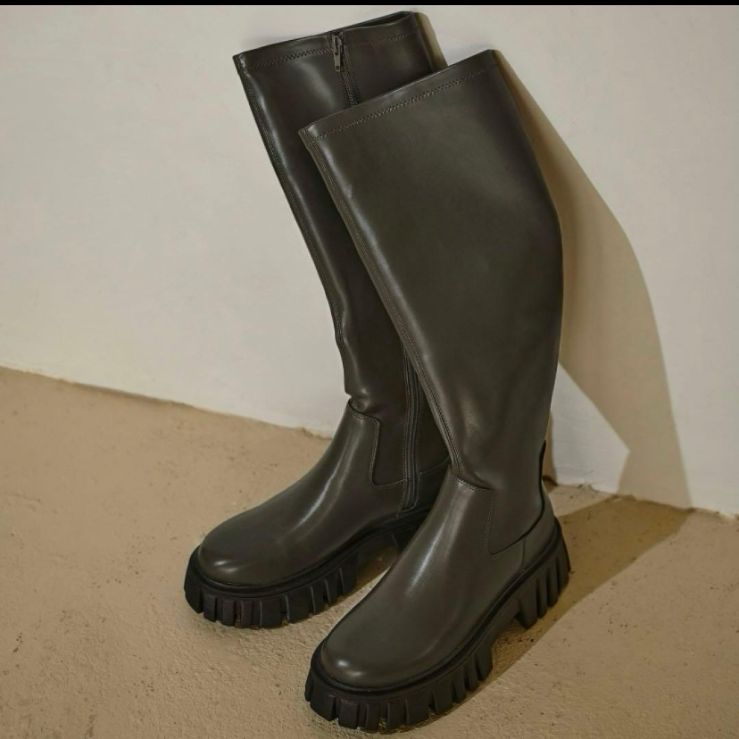 アダムエロペ ボリュームソールストレッチロングブーツ サイズ37 23.5 cm