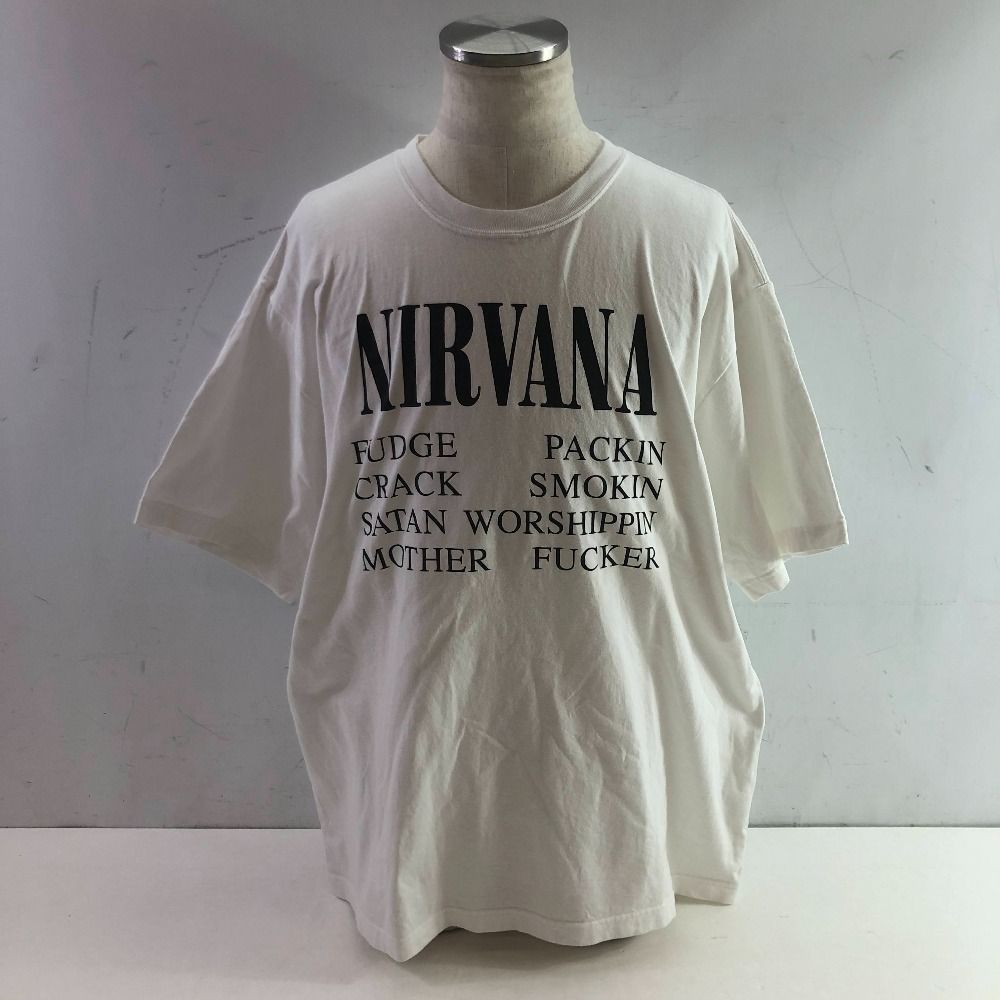 04 w 5316∞ NEIGHBORHOOD ネイバーフッド Ｔシャツ 半袖 NIRVANA ニルヴァーナ サイズＬ ホワイトコットン