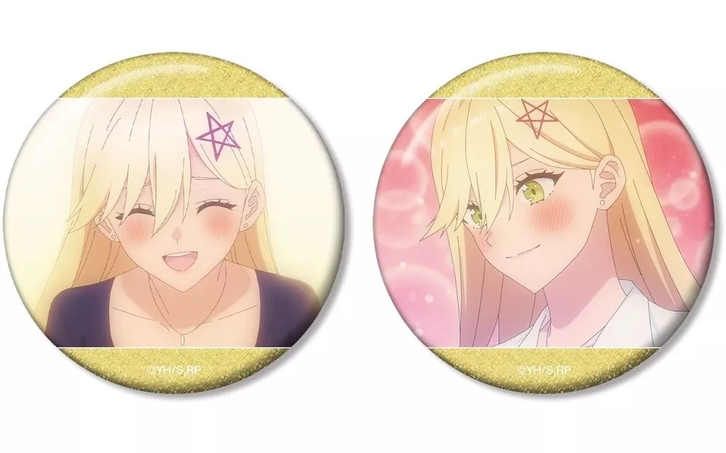 中古】バッジ・ビンズ 喜咲アリア 場面写グリッター缶バッジ2個セット