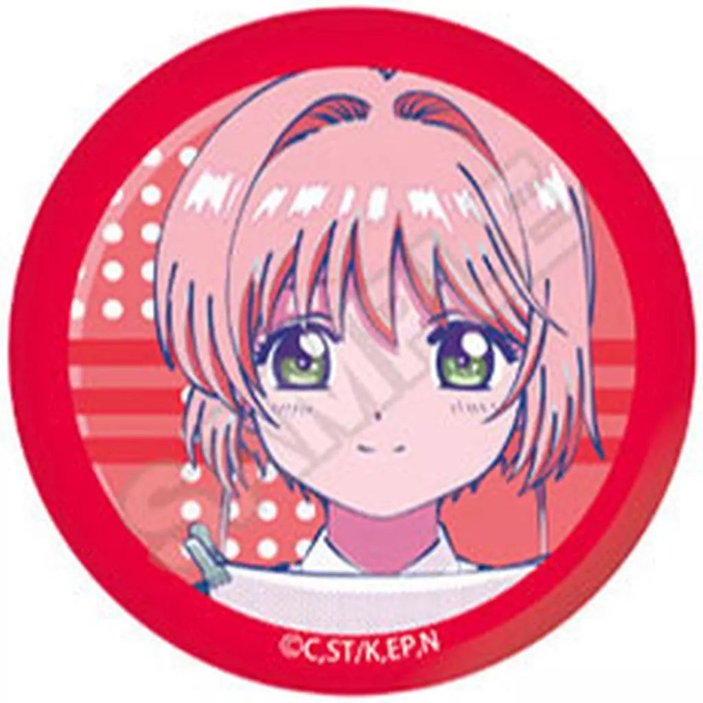 CCさくら.カードキャプターさくら シティポップ グリッター缶バッジ 中古】バッジ・ビンズ 木之本桜(レッド) 「カードキャプターさくら